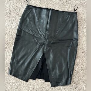 Leather front skirt
